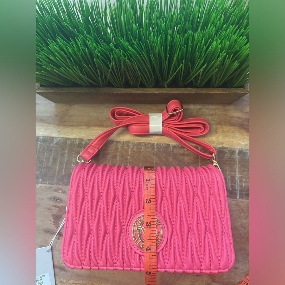 Valentino Orlandi NWT Pink Vegan Leather Crossbody - Picture 5 of 8